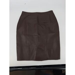 David Benjamin Brown 100% Leather Pencil Skirt‎ High Waisted Vintage 80's